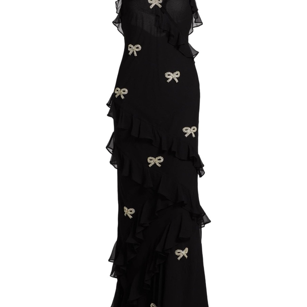 NWT - LoveShackFancy Silk Rialto Maxi Dress with rhinestone Size:6 - Picture 2 of 8